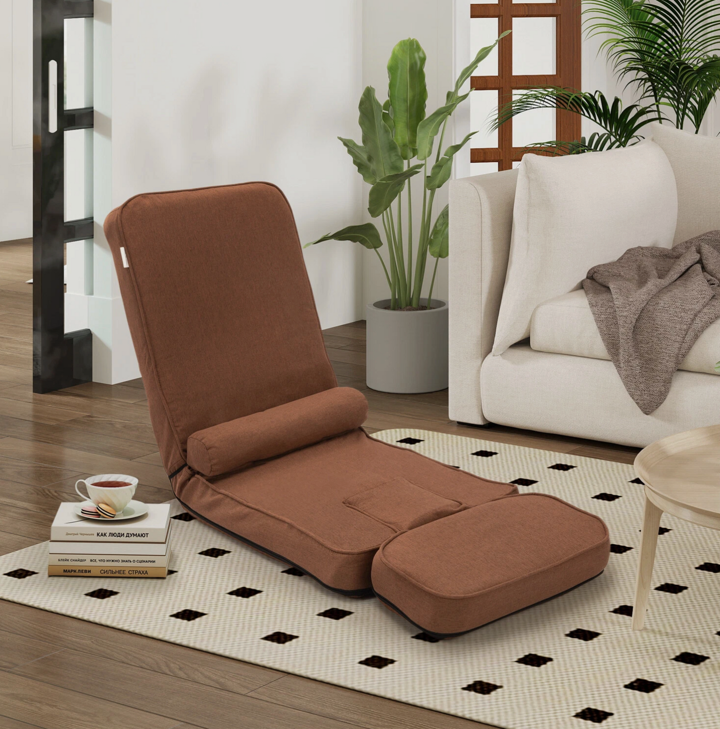 Modern Sleeper Convertible Chair Adjustable Backrest Small Couch Bed for Living
