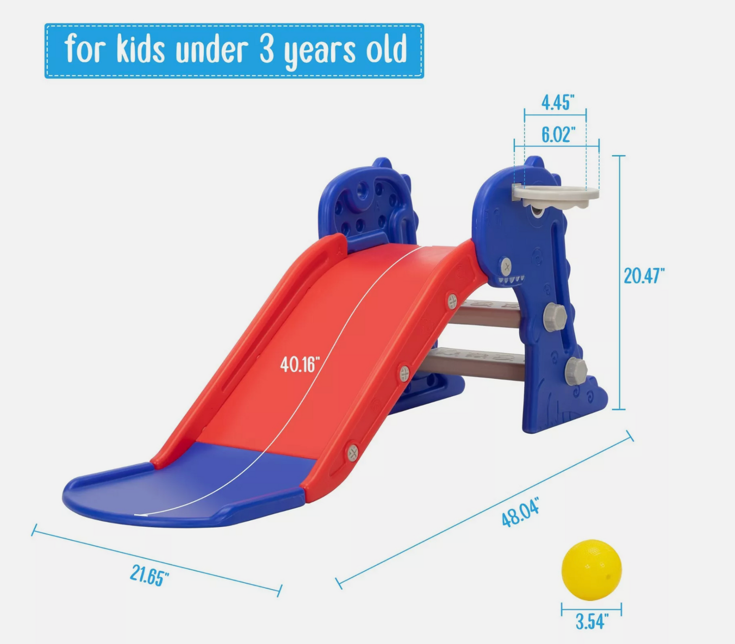 3 in 1 Foldable Toddler Large Slide,Kids Slide Climber Playset w/Ladder