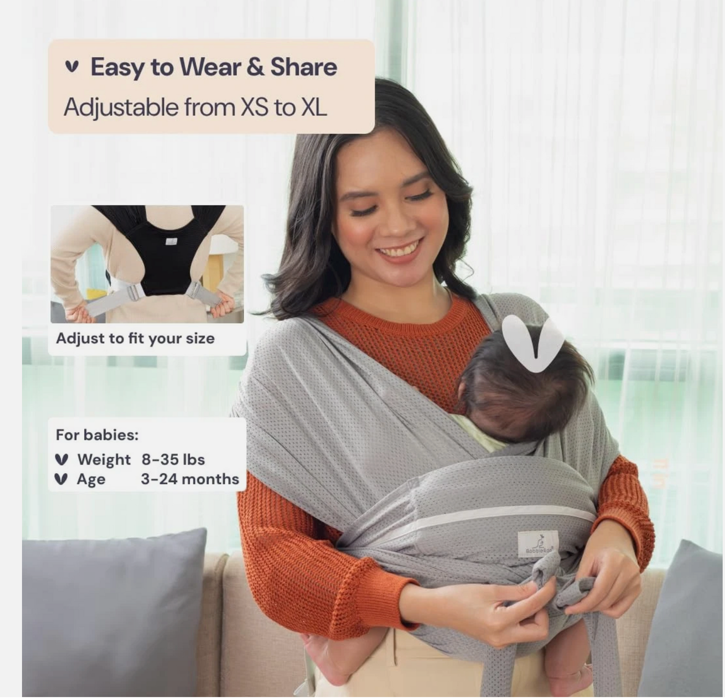 Baby Wraps Carrier - Baby Essentials Baby Sling Carrier, Secure & Comfortable