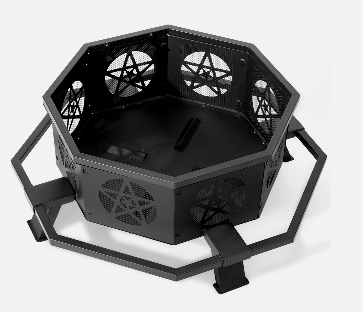 43 Inch Octagonal Outdoor Fire Pit Wood Burning Firepit Bonfire Camping Backyard