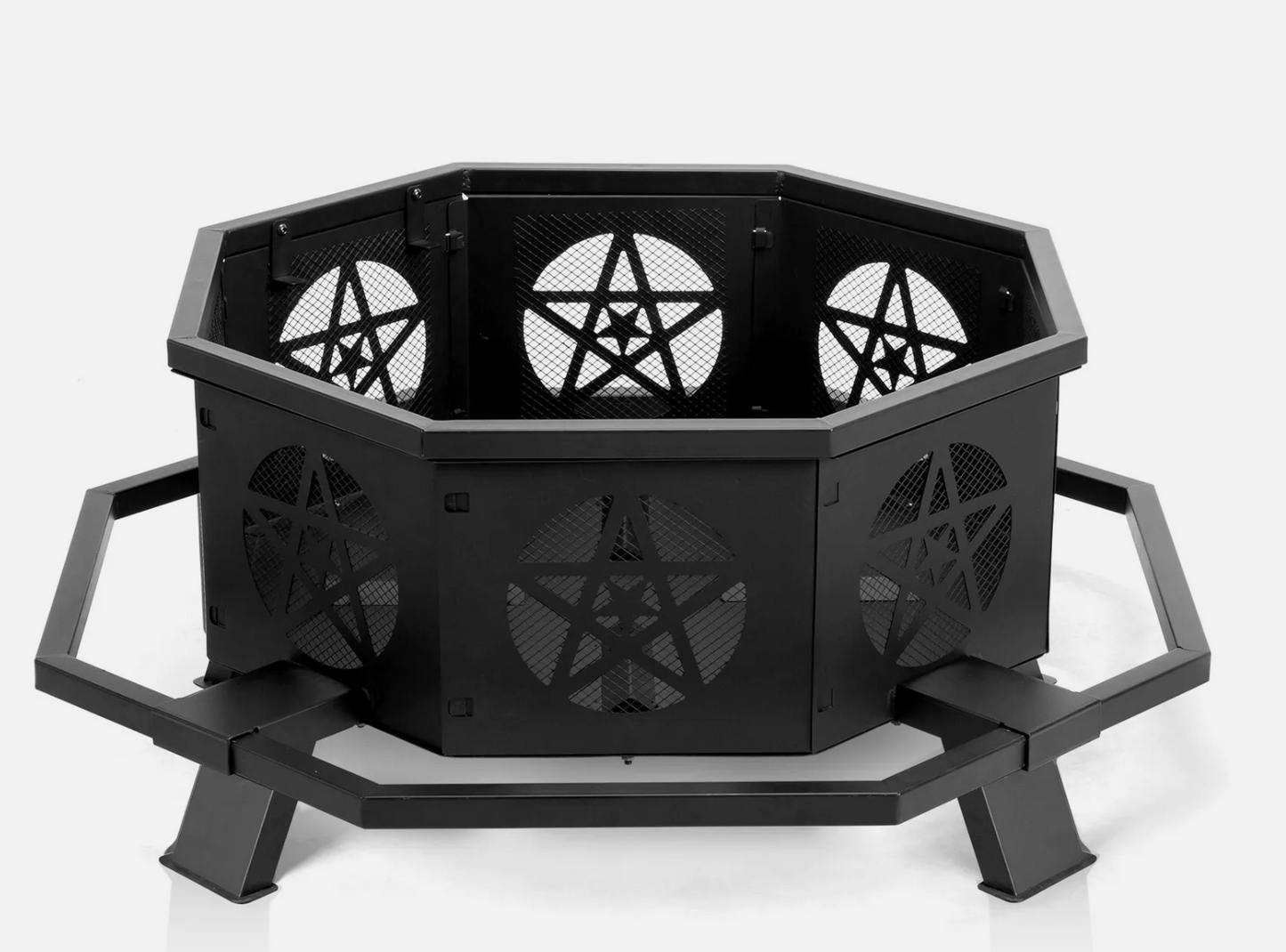 43 Inch Octagonal Outdoor Fire Pit Wood Burning Firepit Bonfire Camping Backyard