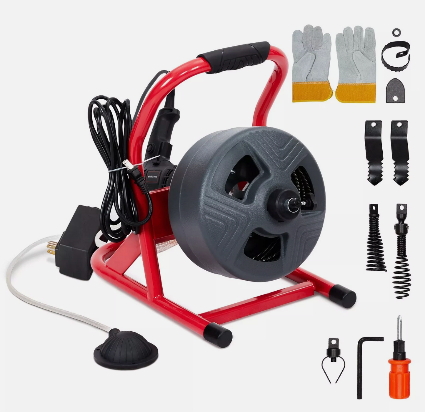 5/16" 50FT Electric Drain Auger Cleaner,Sewer snake Cleaning Machine with Cutter