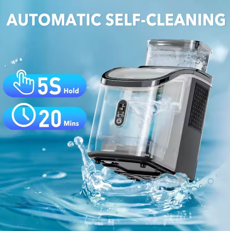Portable Ice Maker Machine for Home Kitchen Office Bar and Camping: 34LBS in 24Hrs AutoCleaning Produces 16 Nuggets in 13 Minut