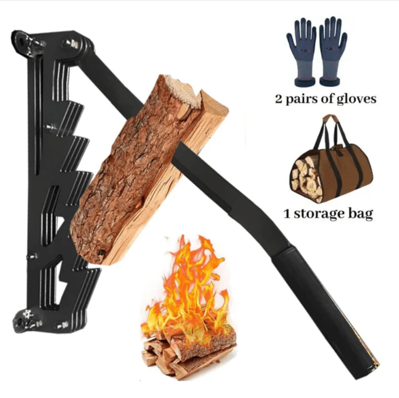 Wall Mounted Firewood Kindling Splitter
