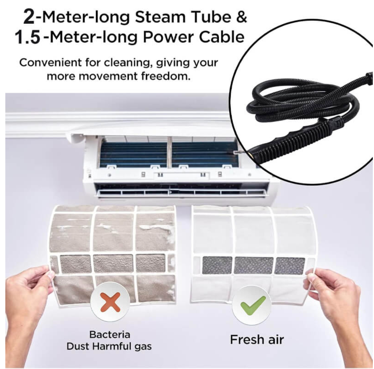 2500W High Pressure Steam Cleaner with Gloves