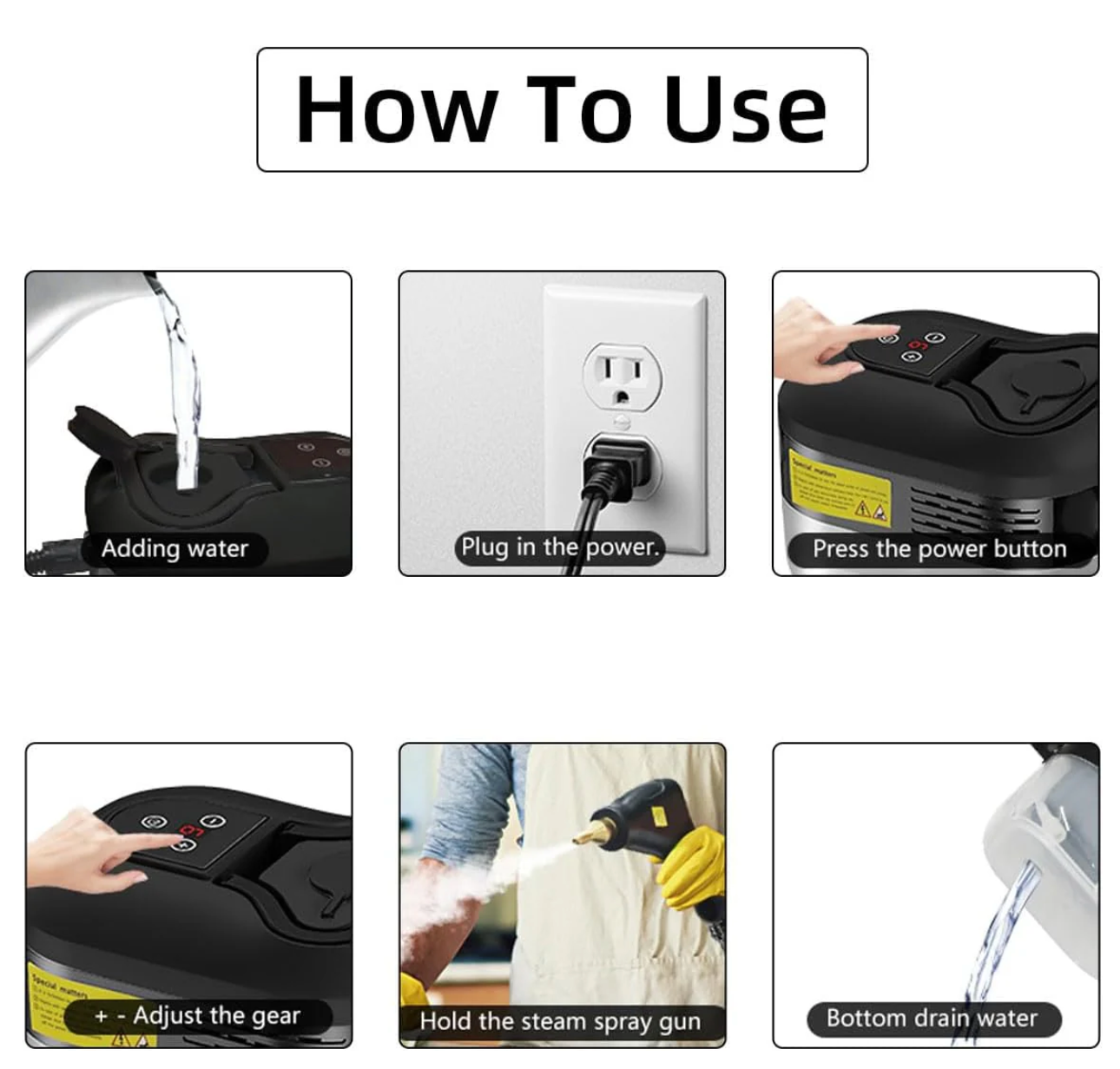 2500W High Pressure Steam Cleaner with Gloves