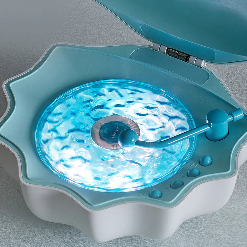 Shell Lamp Waves Retro Bluetooth Record Player LED Night Light - Perfect Gift for Kids and Girls