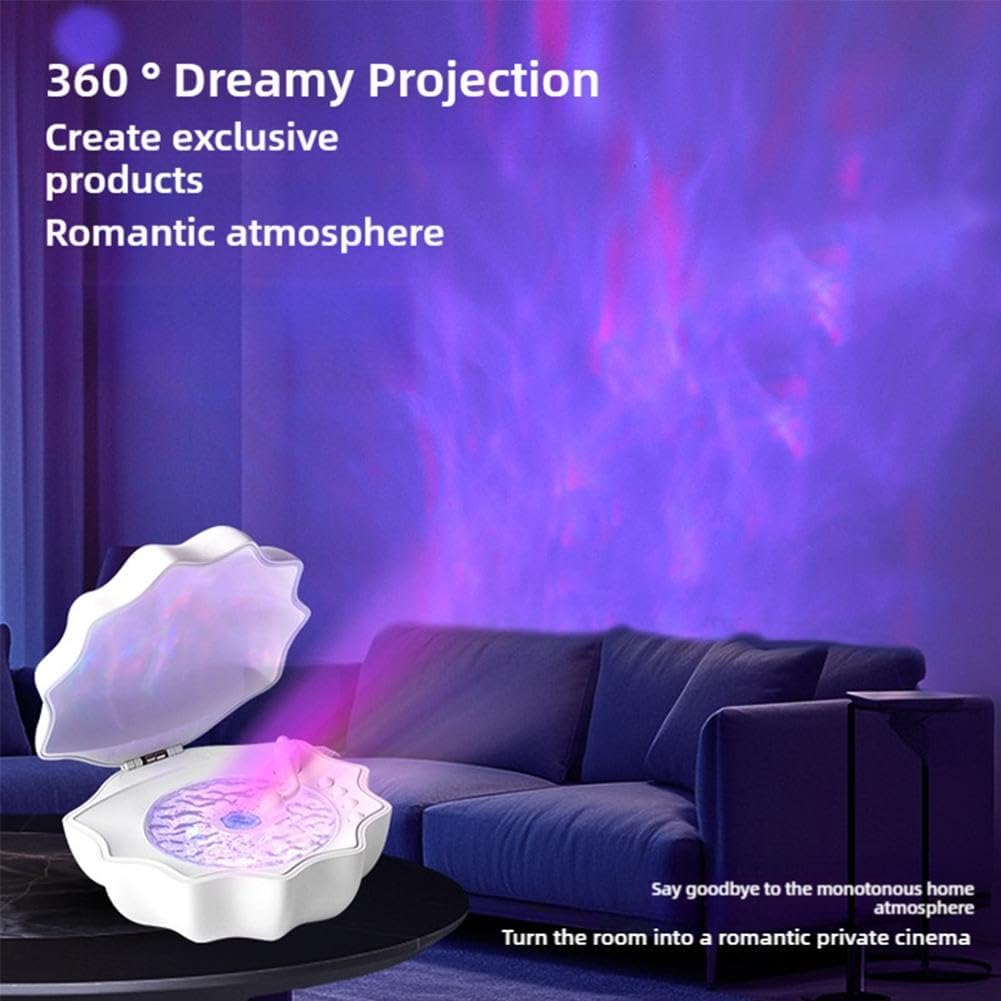 Shell Lamp Waves Retro Bluetooth Record Player LED Night Light - Perfect Gift for Kids and Girls