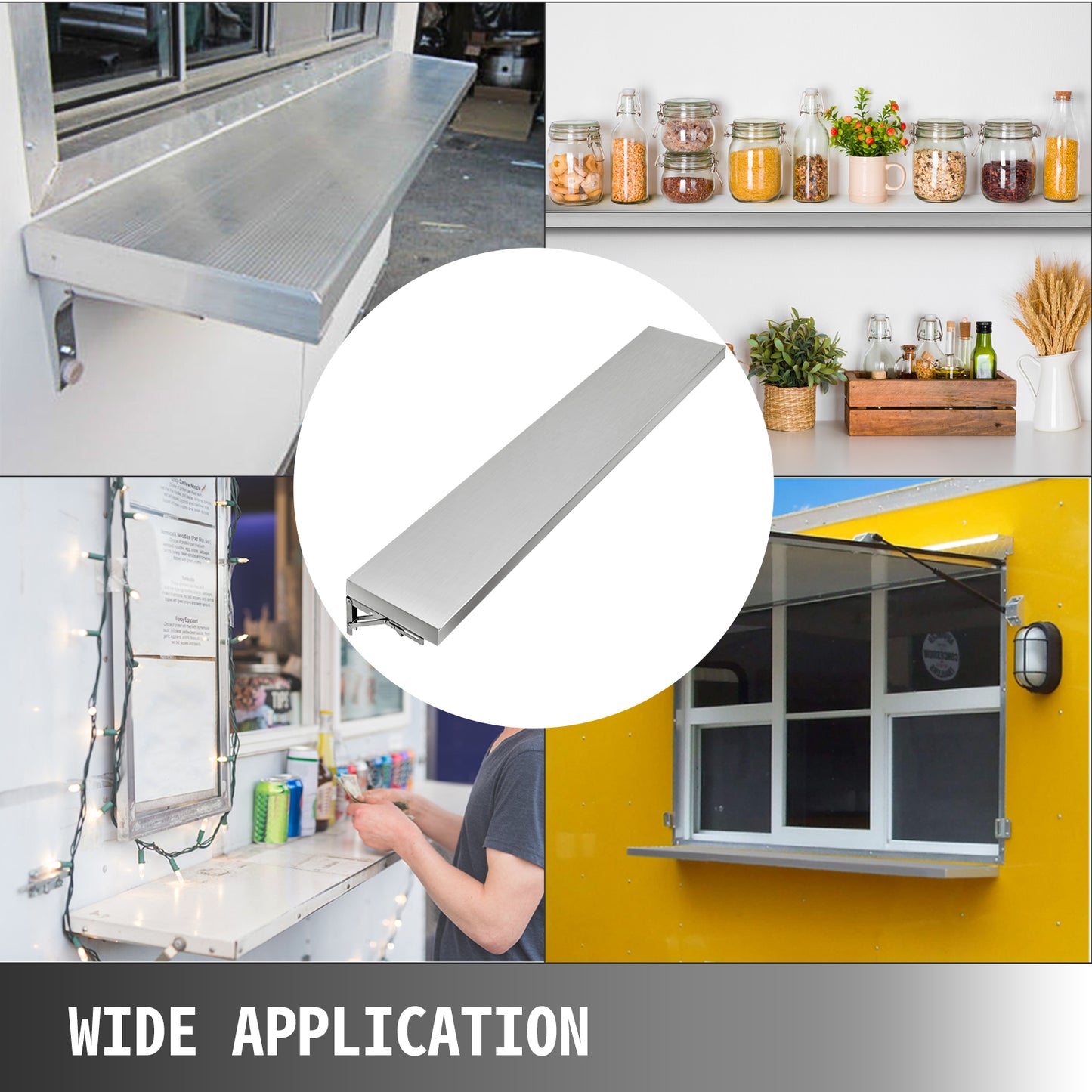 4,6, Foot Shelf for Concession Window Food Folding Truck Accessories Business