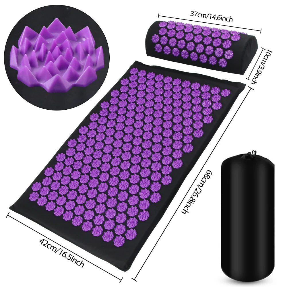 Acupressure Yoga Mat with Massage Pillow