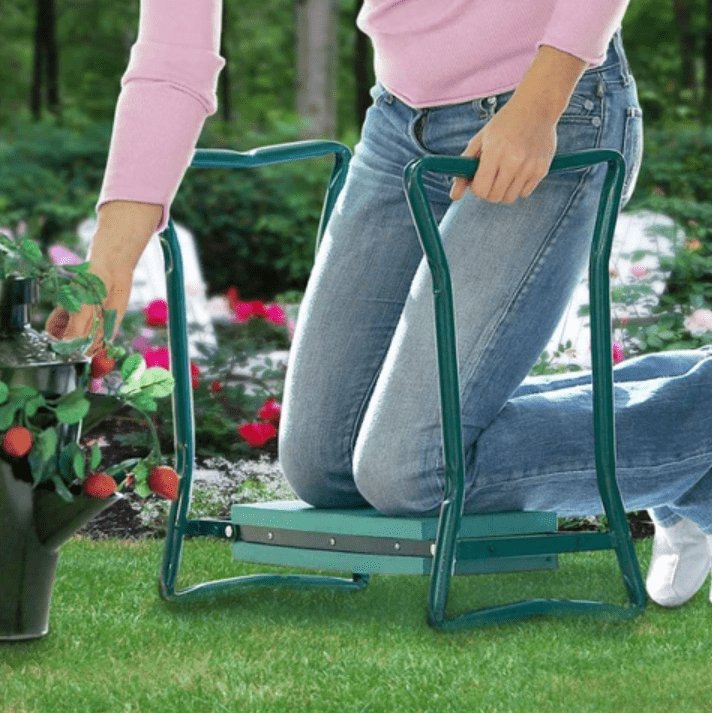 Folding Ergonomic Garden Kneeler and Seat - Practical Garden Tools for Kneeling and Sitting Sturdy and Lightweight