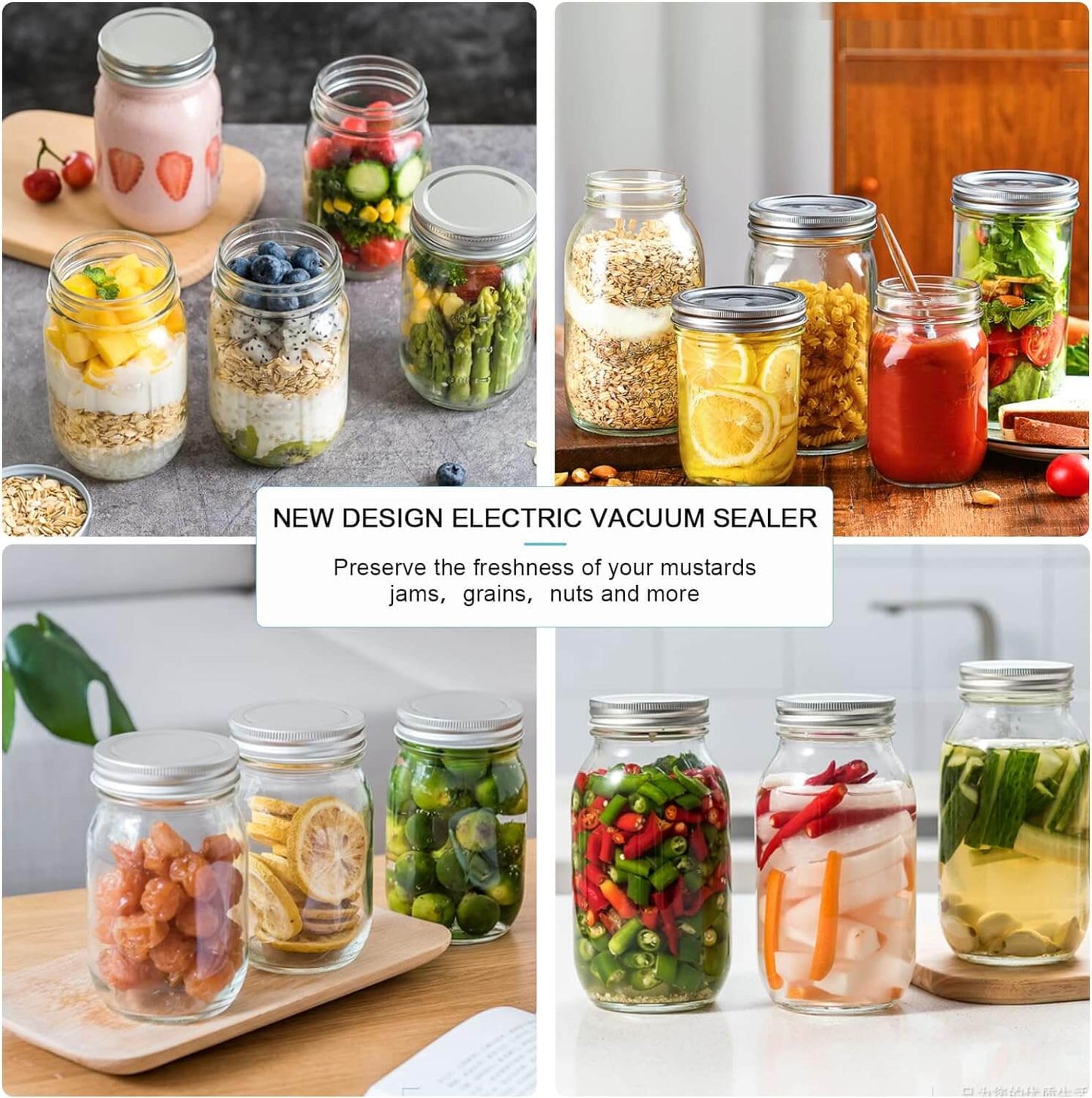 Vacuum Sealer for Mason Jars - Electric Food Preservation System for Cannin
