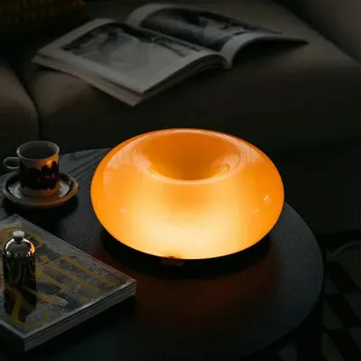 Donut Lamp – LED Dimmable Orange Table & Wall Lamp, Energy-Efficient Glass Light for Living Room, Bedroom, Dorm