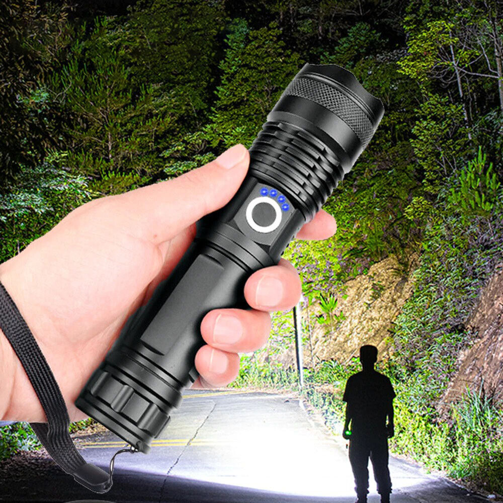 Super Bright LED Tactical Flashlight Rechargeable 100000 LM