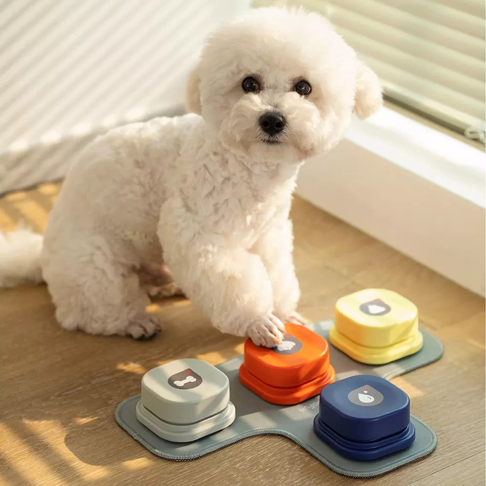 Dog Talking Button Set Vocal Training Bell with Pad & Stickers