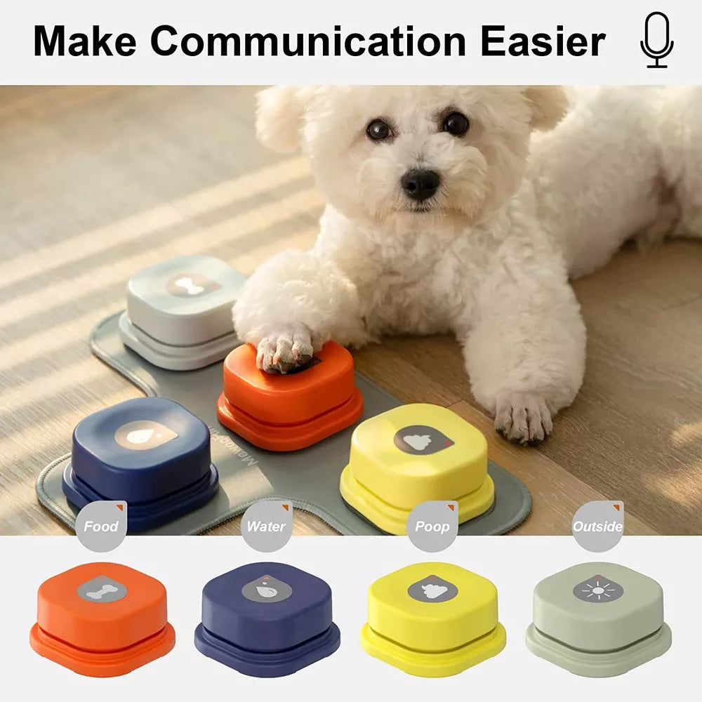Dog Talking Button Set Vocal Training Bell with Pad & Stickers