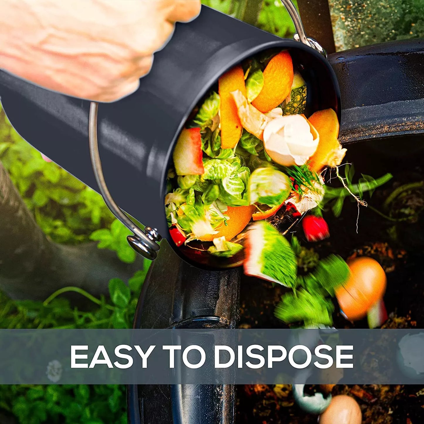 Compost Bin with Lid and 1.3 Gallon Compose Spare Charcoal Filter Utopia Kitchen