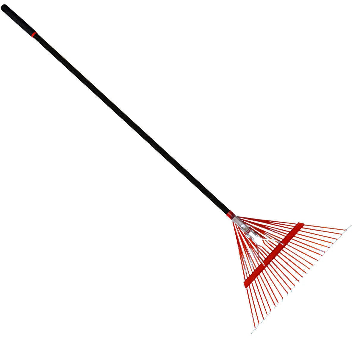 12PK Durable Red 24 Steel Tine Thatching Leaf Rake w/ Steel Handle