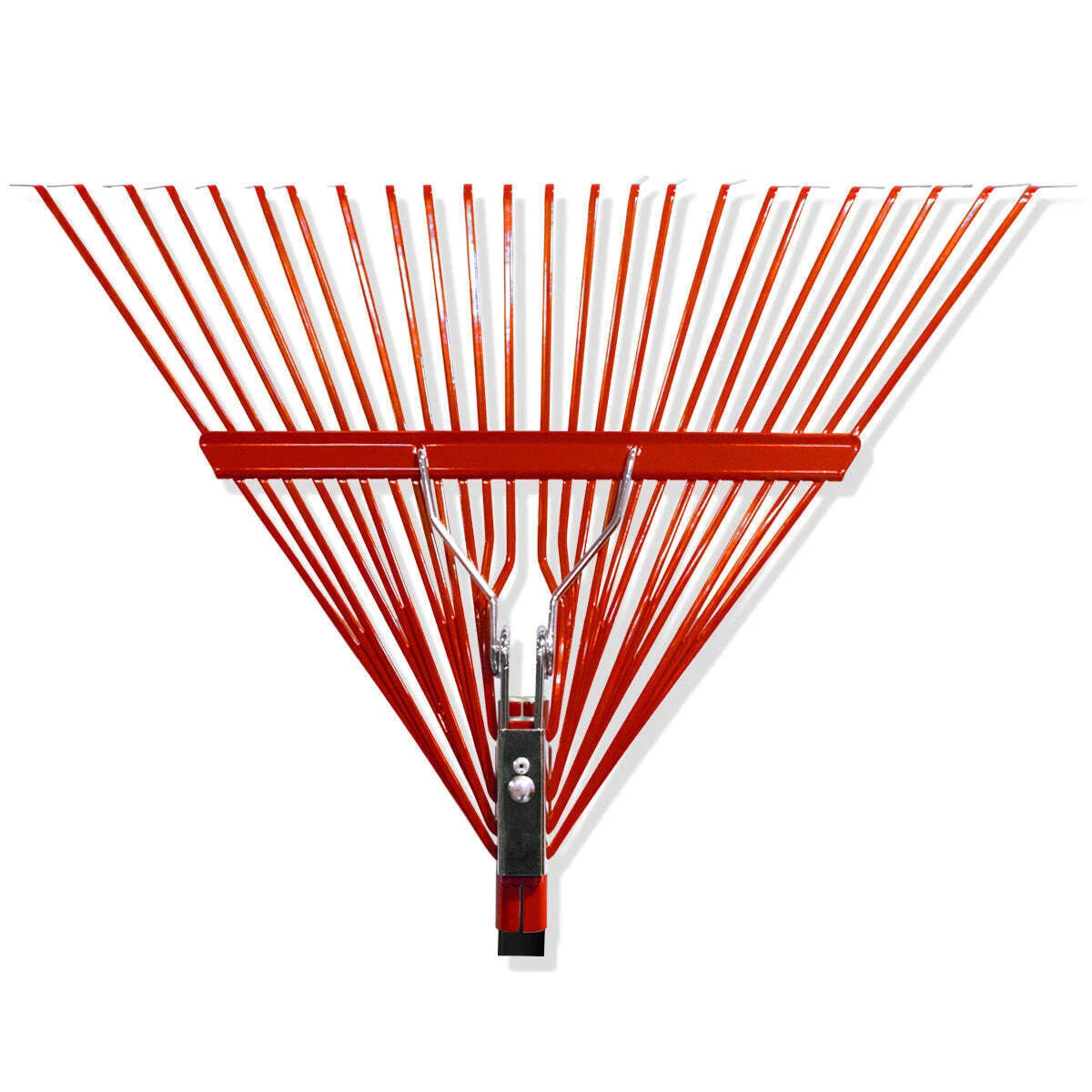 12PK Durable Red 24 Steel Tine Thatching Leaf Rake w/ Steel Handle
