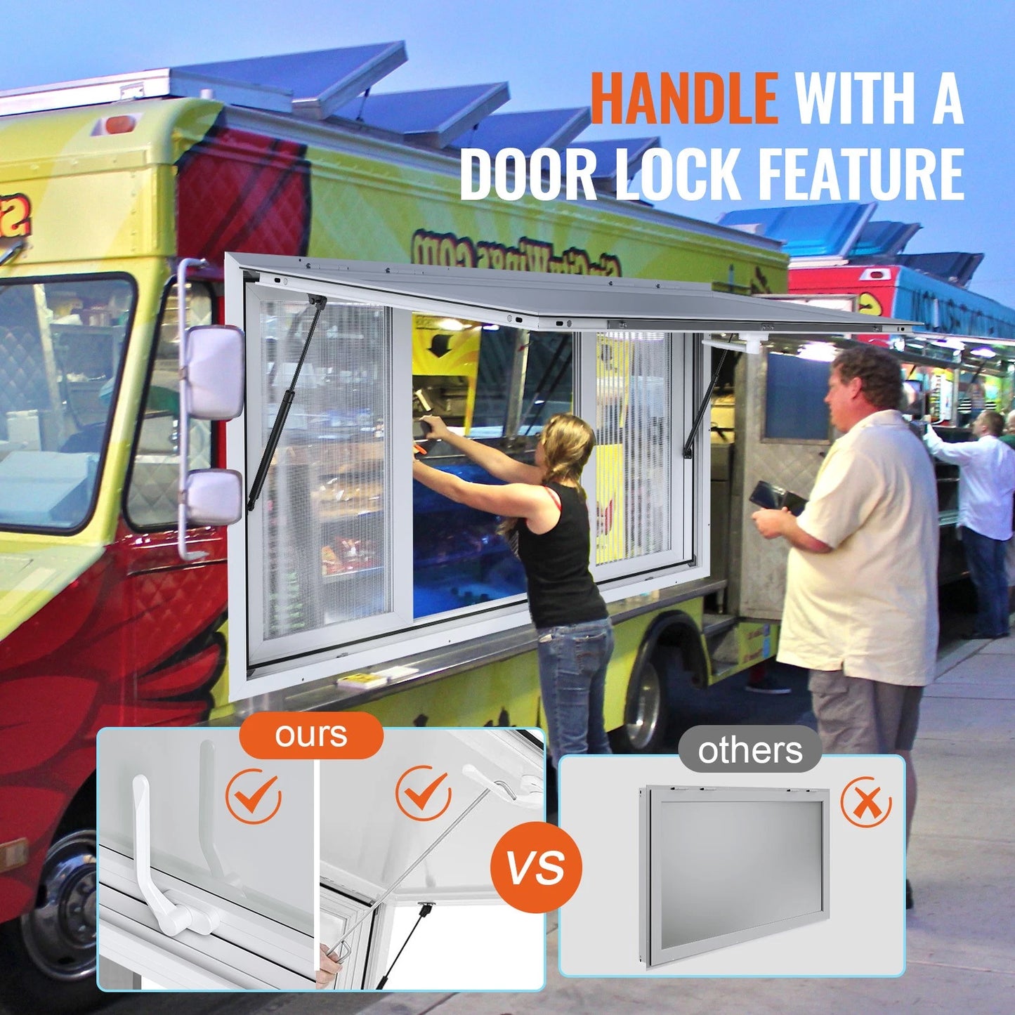 48"L x 36"W Concession Stand Serving Window Food Truck Service Awning