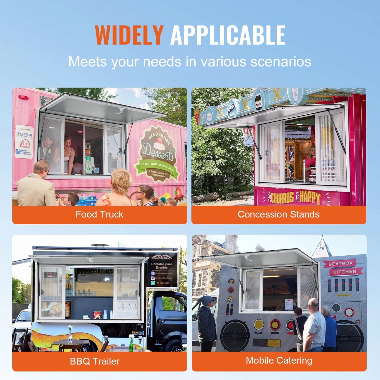 48"L x 36"W Concession Stand Serving Window Food Truck Service Awning