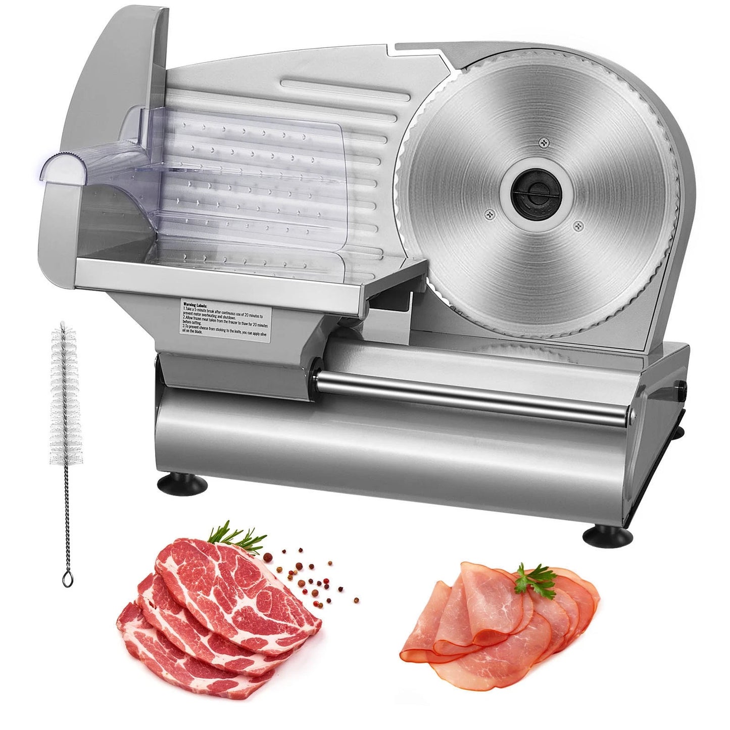 Meat Slicer 180W Electric Deli Food Slicer with 7.5 inch SUS420 Blade