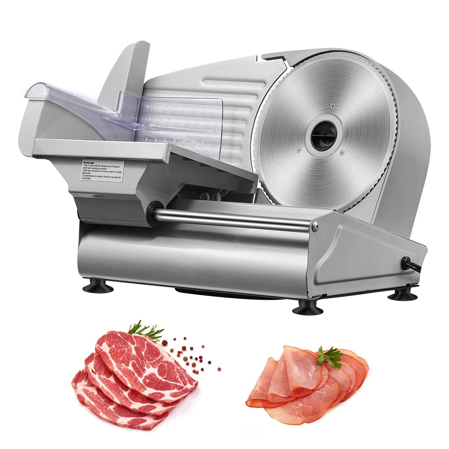 Meat Slicer 180W Electric Deli Food Slicer with 7.5 inch SUS420 Blade
