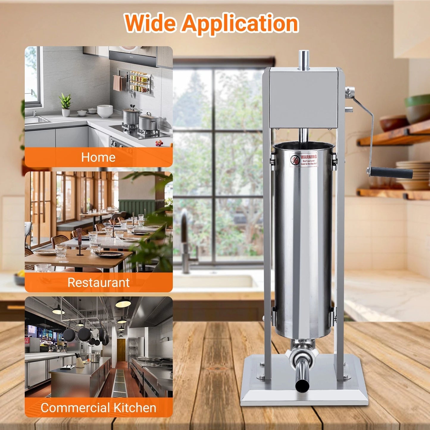 Sausage Stuffer 15LBS Sausage Maker Meat Filler Machine Stainless Steel