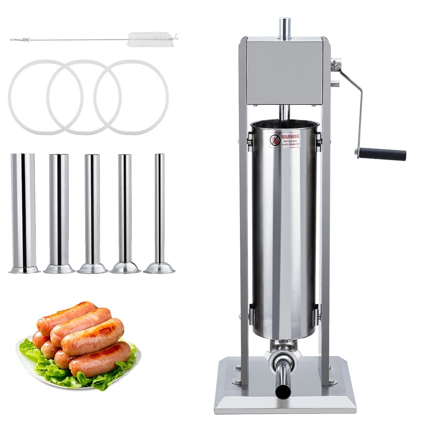 Sausage Stuffer 15LBS Sausage Maker Meat Filler Machine Stainless Steel