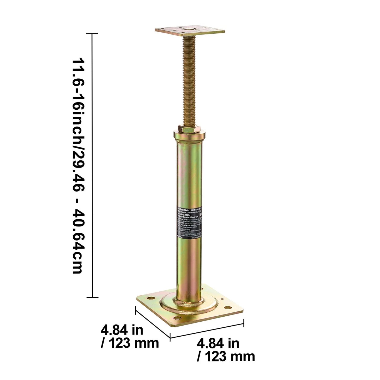 4PC Adjustable Floor Jack Post House Floor Leveling Lift 11.6"-16" Height