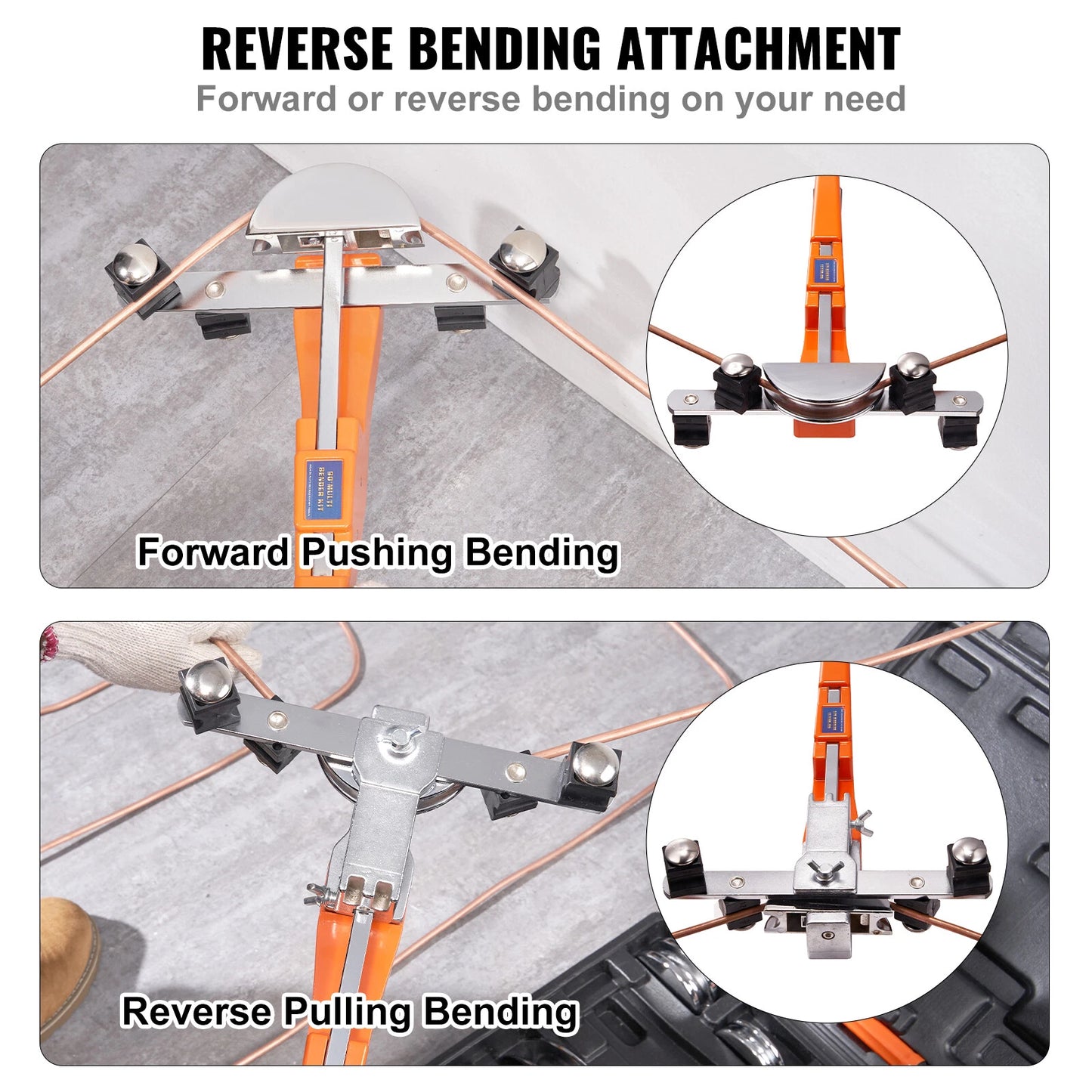 Ratcheting Pipe Tube Bender 1/4"-7/8" 90° Forward/Reverse Bending 7 Dies