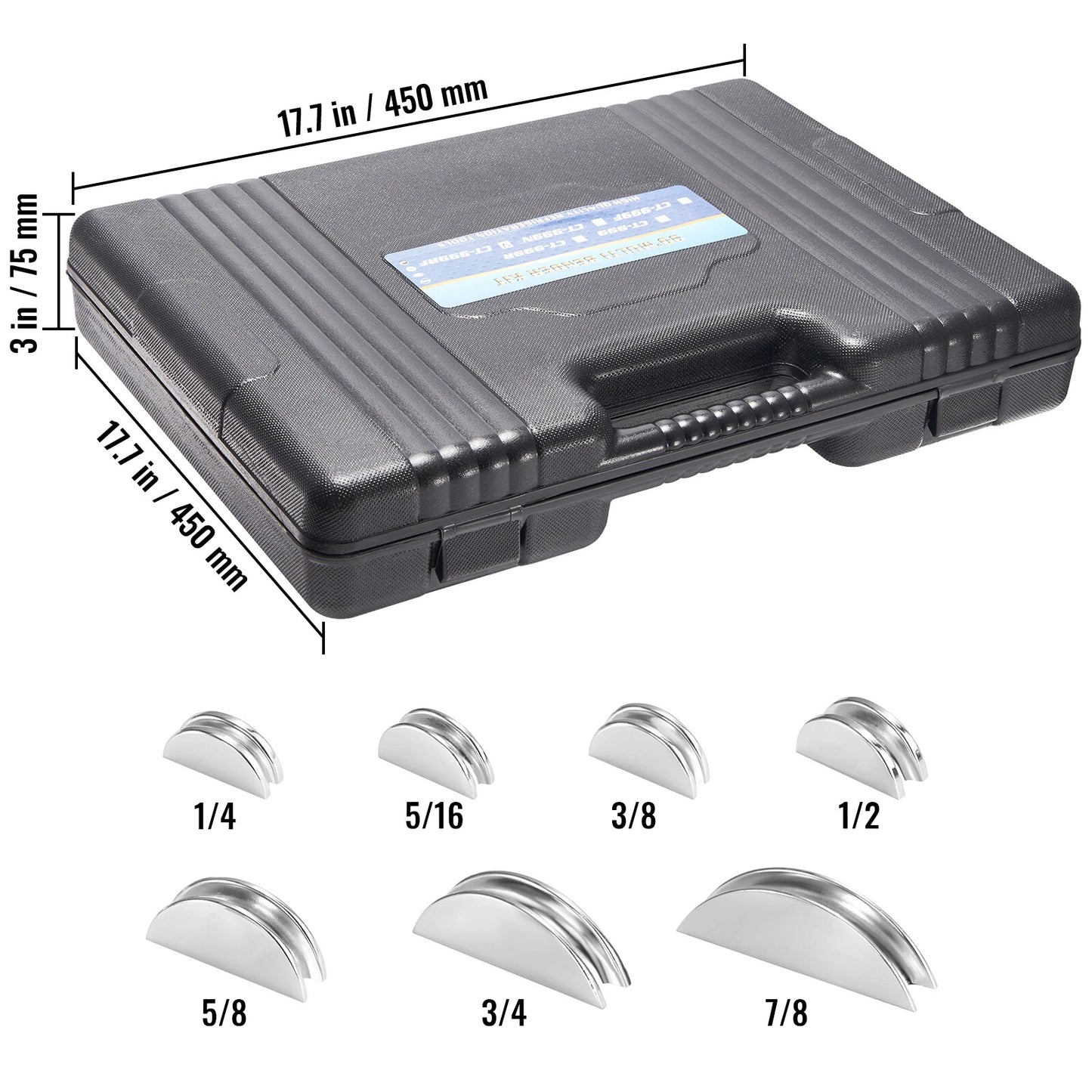 Ratcheting Pipe Tube Bender 1/4"-7/8" 90° Forward/Reverse Bending 7 Dies