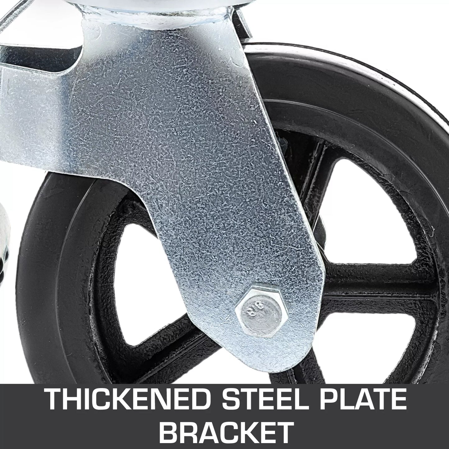 4PCS Scaffolding Caster 8" x 2" Black Wheels w/ Locking Brakes 1-3/8" 4400LBS