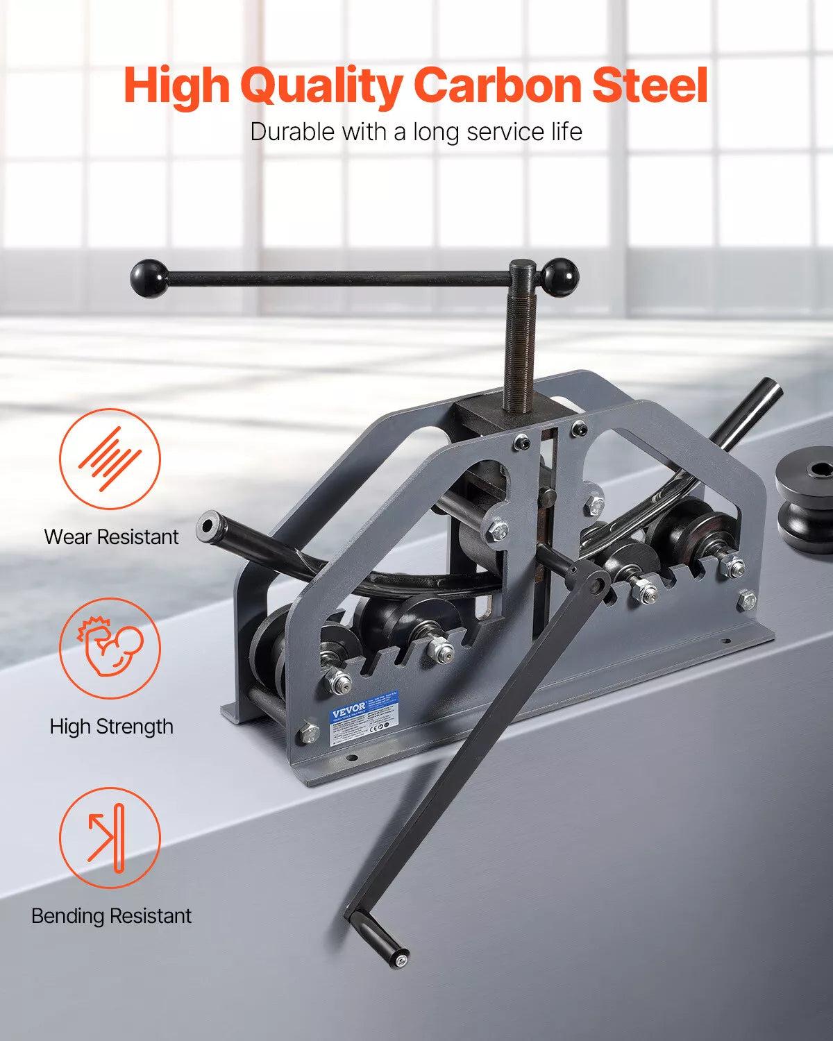 Tube Roller Bender Max 1-1/2" Manual Tube Pipe Roller Bender with 6 Dies