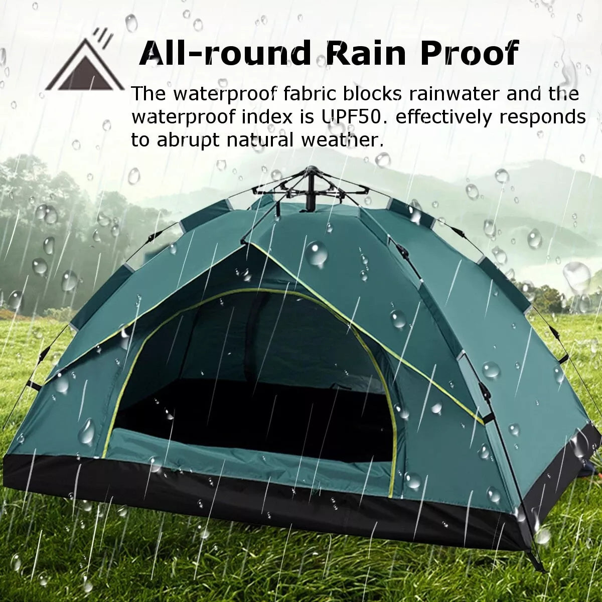 3-4 Person Pop Up Tents Waterproof Windproof Instant Tent for Camping Hiking