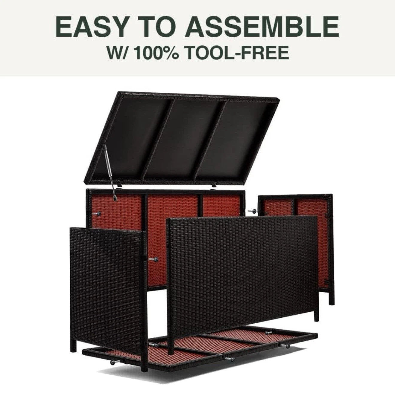 120-Gallon All-Weather Resin Outdoor Storage Deck Box L47.2"xW24.4"xH24 Black