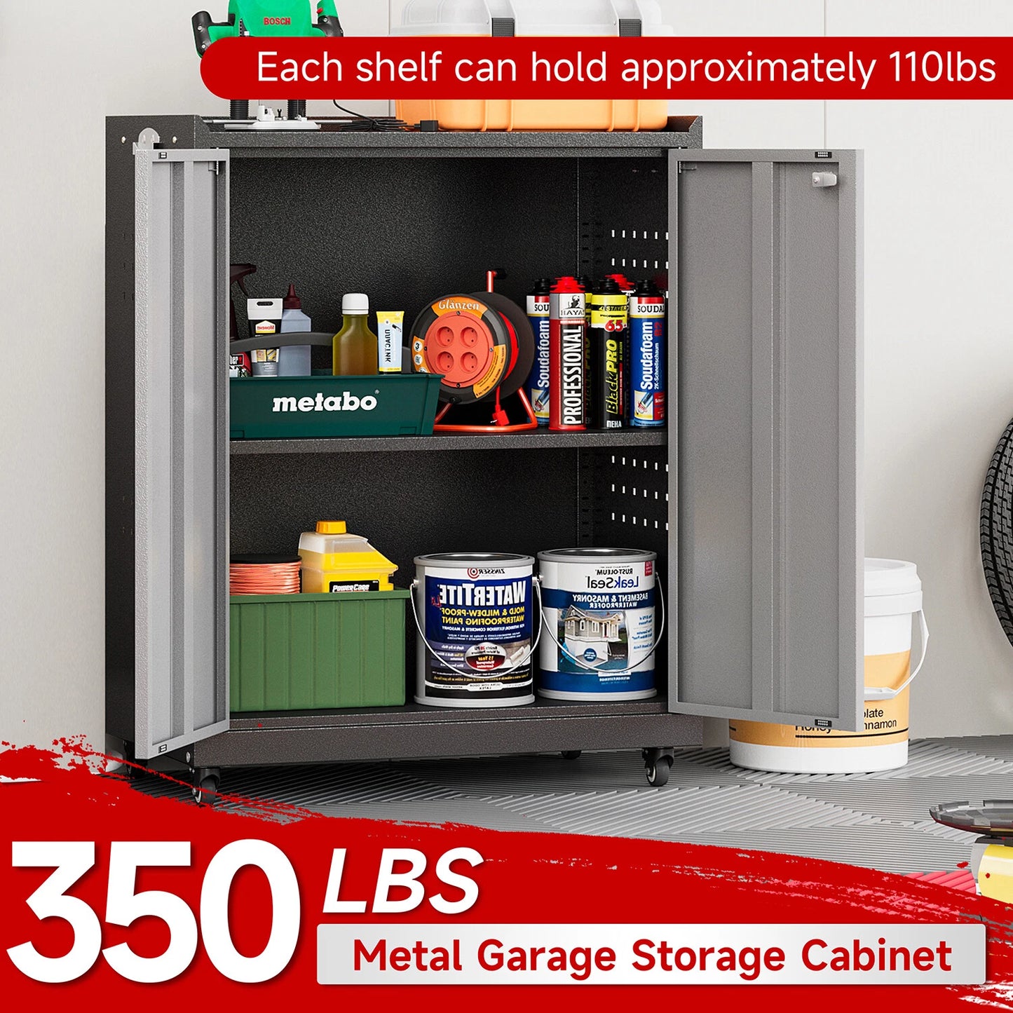 Metal Garage Cabinet Set Workshop Set Garage Cabinets Storage System Tool Boxs