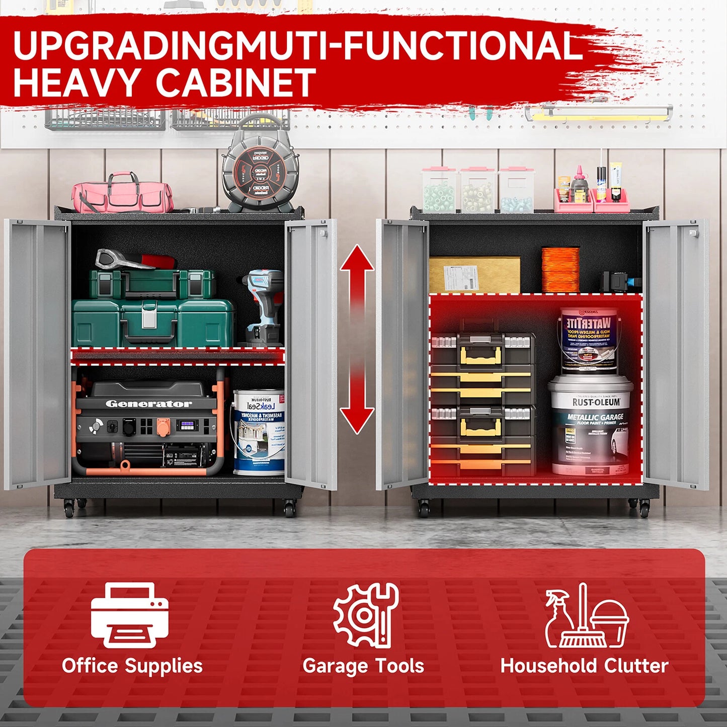 Metal Garage Cabinet Set Workshop Set Garage Cabinets Storage System Tool Boxs