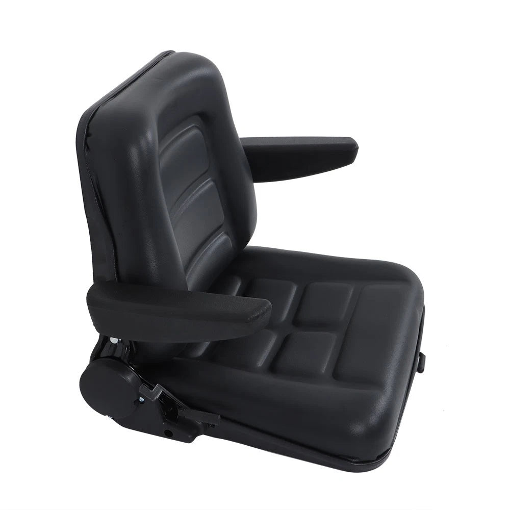Adjustable Backrest Lawn Mower Tractor Seat Forklift Excavator Seat w/ Armrests