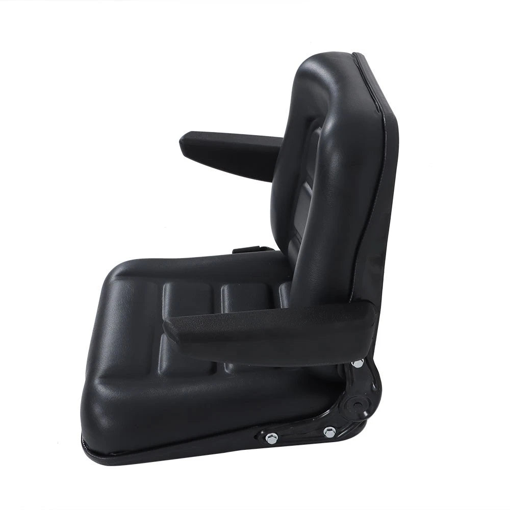 Adjustable Backrest Lawn Mower Tractor Seat Forklift Excavator Seat w/ Armrests