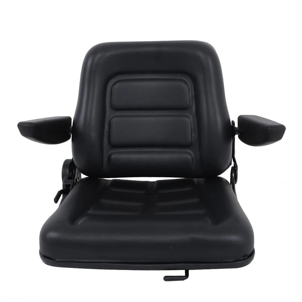 Adjustable Backrest Lawn Mower Tractor Seat Forklift Excavator Seat w/ Armrests