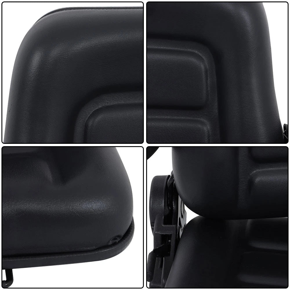 Adjustable Backrest Lawn Mower Tractor Seat Forklift Excavator Seat w/ Armrests