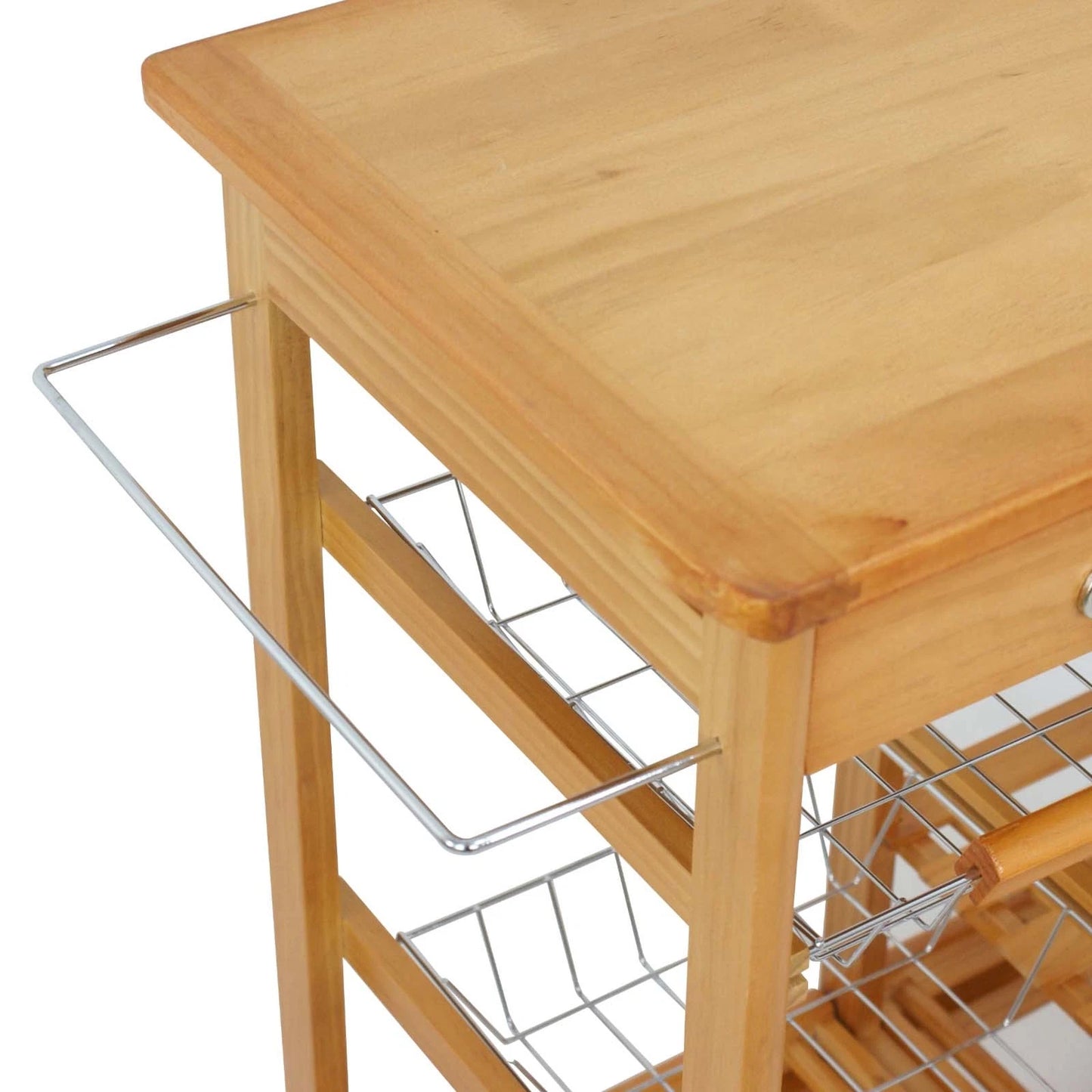 Rolling Wood Kitchen Island Trolley Cart Dining Storage Drawers Stand Durable