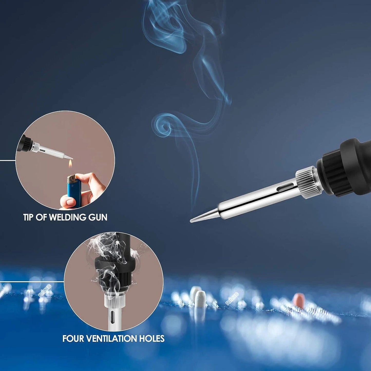 80W Electric Soldering Iron Kit with Solder Wire and Desoldering Pump – US Plug