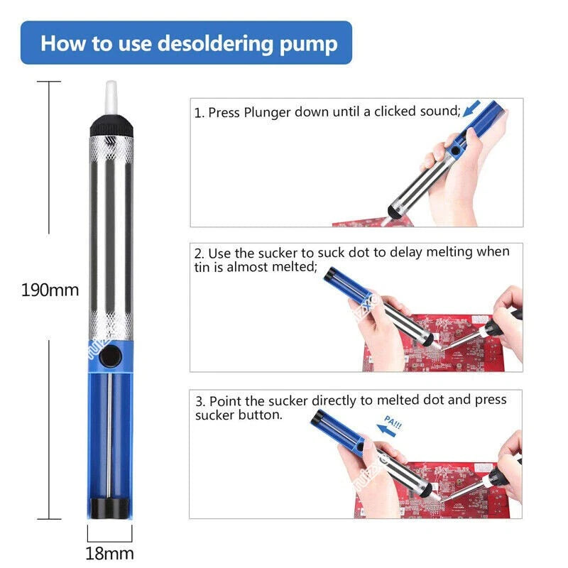 80W Electric Soldering Iron Kit with Solder Wire and Desoldering Pump – US Plug