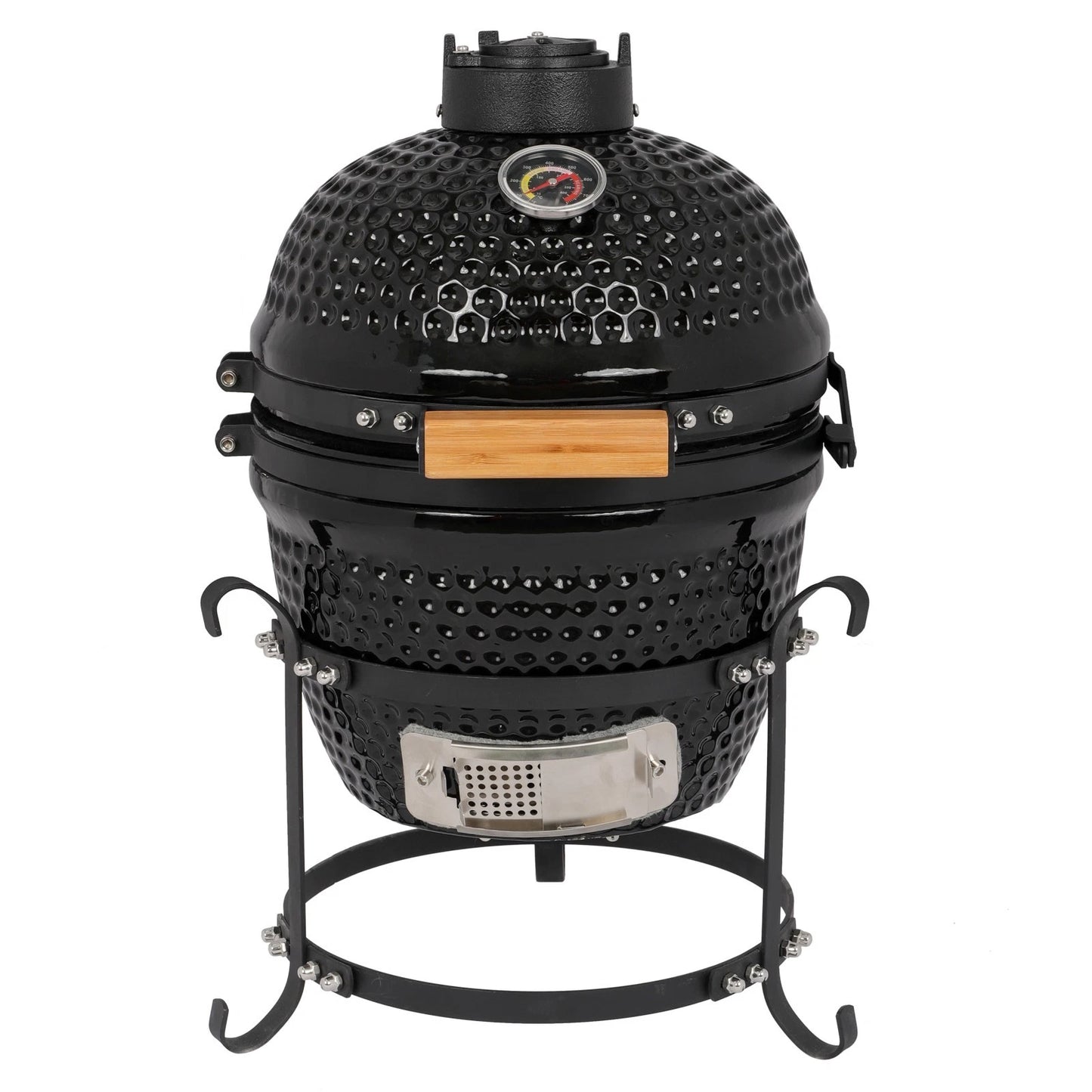 13" Portable Ceramic Charcoal BBQ Grill for Outdoor Cooking