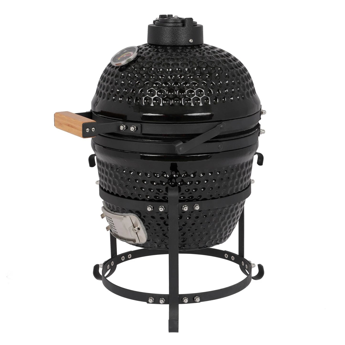 13" Portable Ceramic Charcoal BBQ Grill for Outdoor Cooking