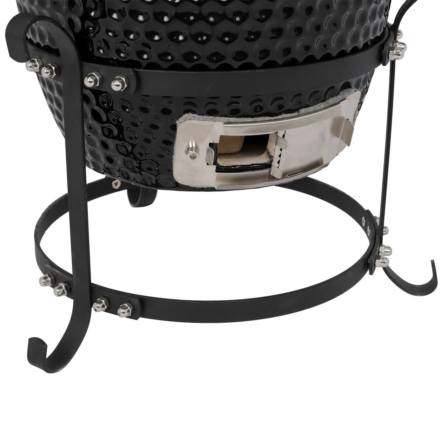 13" Portable Ceramic Charcoal BBQ Grill for Outdoor Cooking