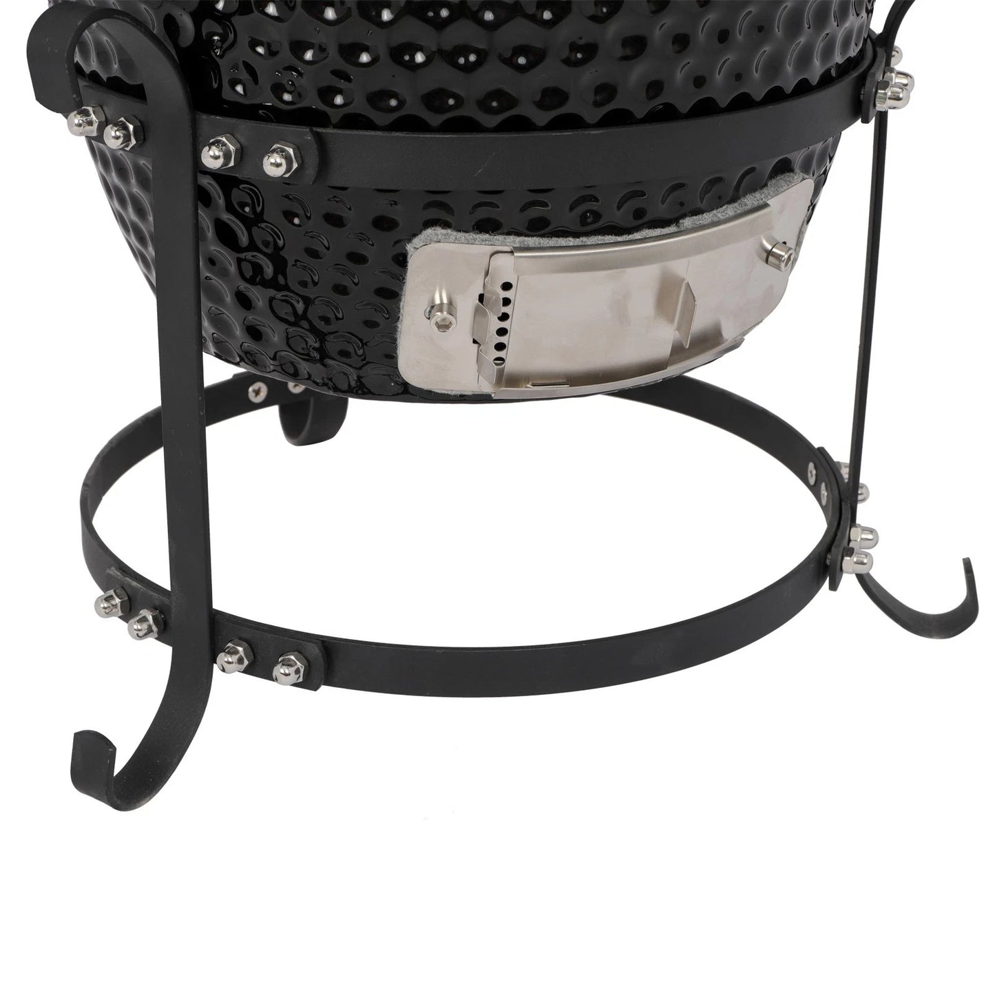 13" Portable Ceramic Charcoal BBQ Grill for Outdoor Cooking