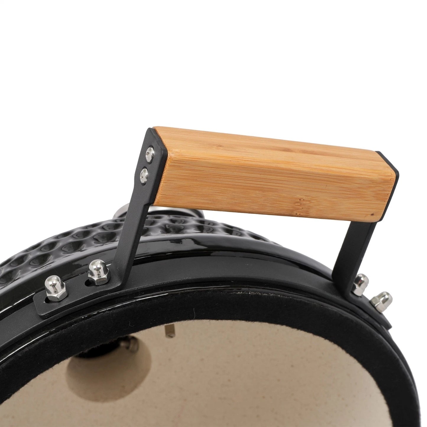 13" Portable Ceramic Charcoal BBQ Grill for Outdoor Cooking